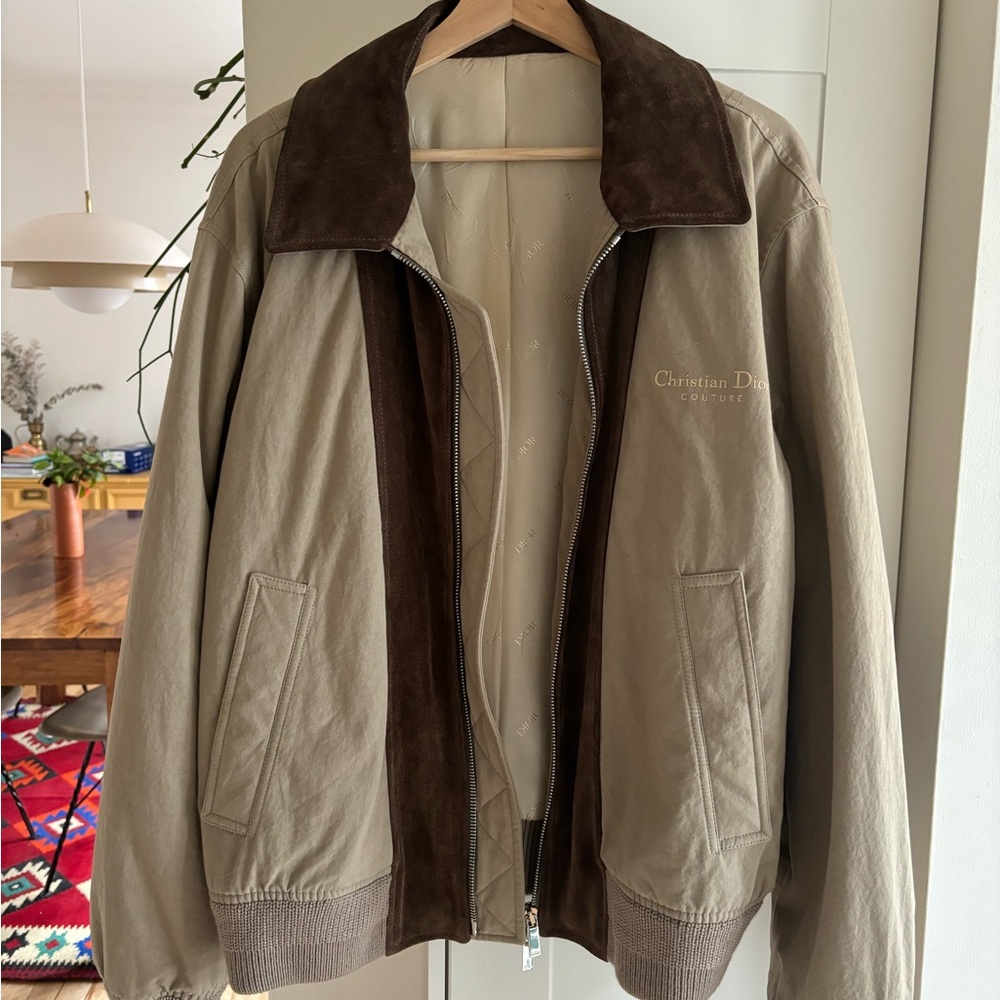 Dior Men's Tan and Brown Bomber Jacket